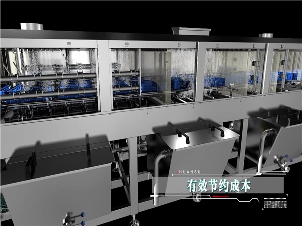 高壓水流周轉箱清洗機，雞籠清洗機