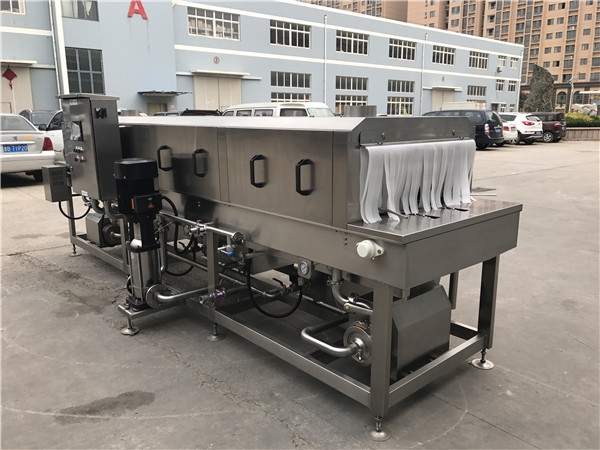 果蔬周轉筐清洗機，采用304不銹鋼，易拆裝
